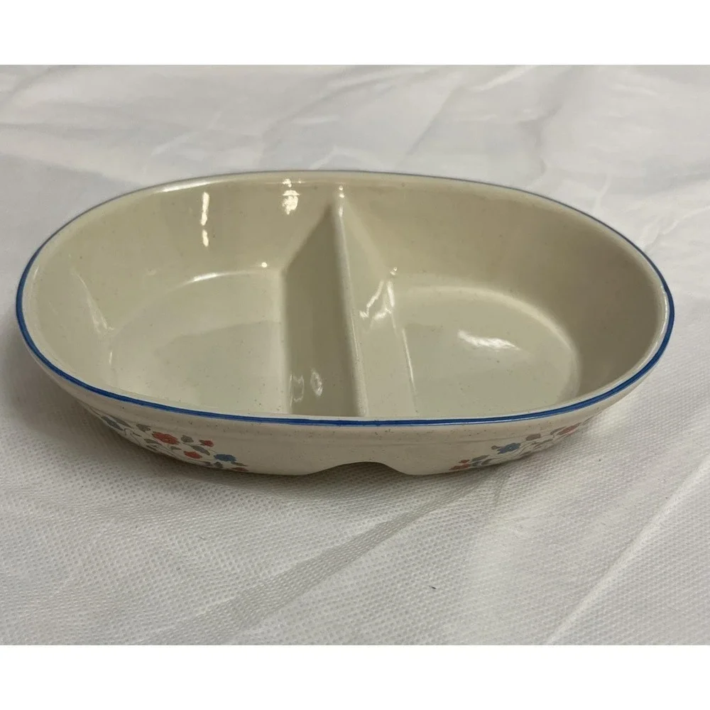Vintage 80s 90s Divided Geese Split Baking Dish Country Collection CollectorRare